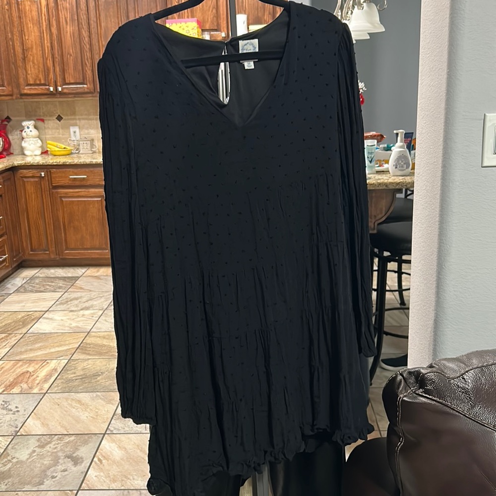 Blue rain black dress